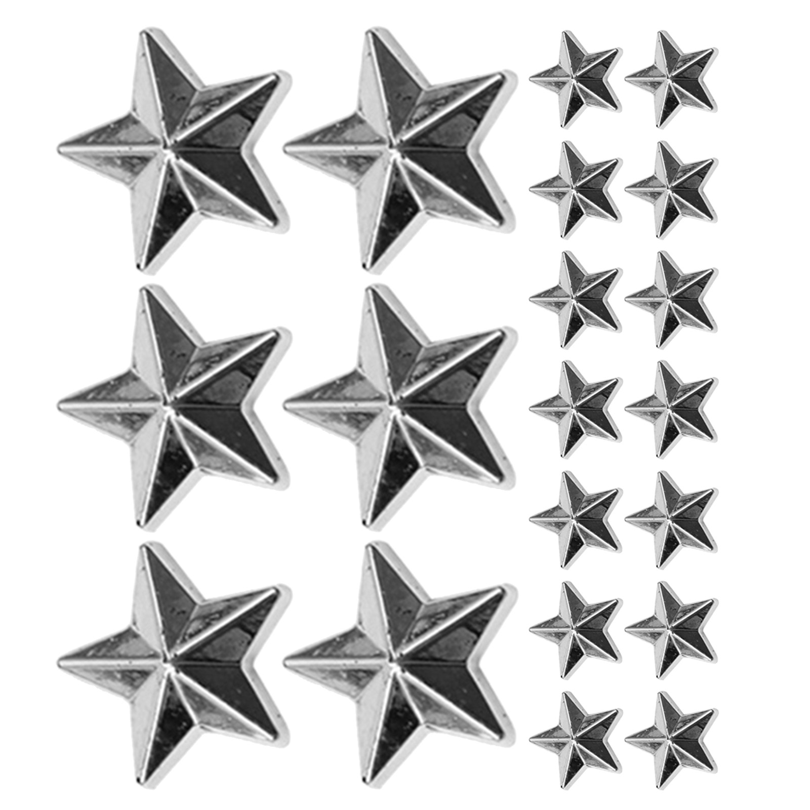 Embellish Craft - 300個入り フラットバック アクリル製 スターデコレーション シルバー シャイニースタービーズ