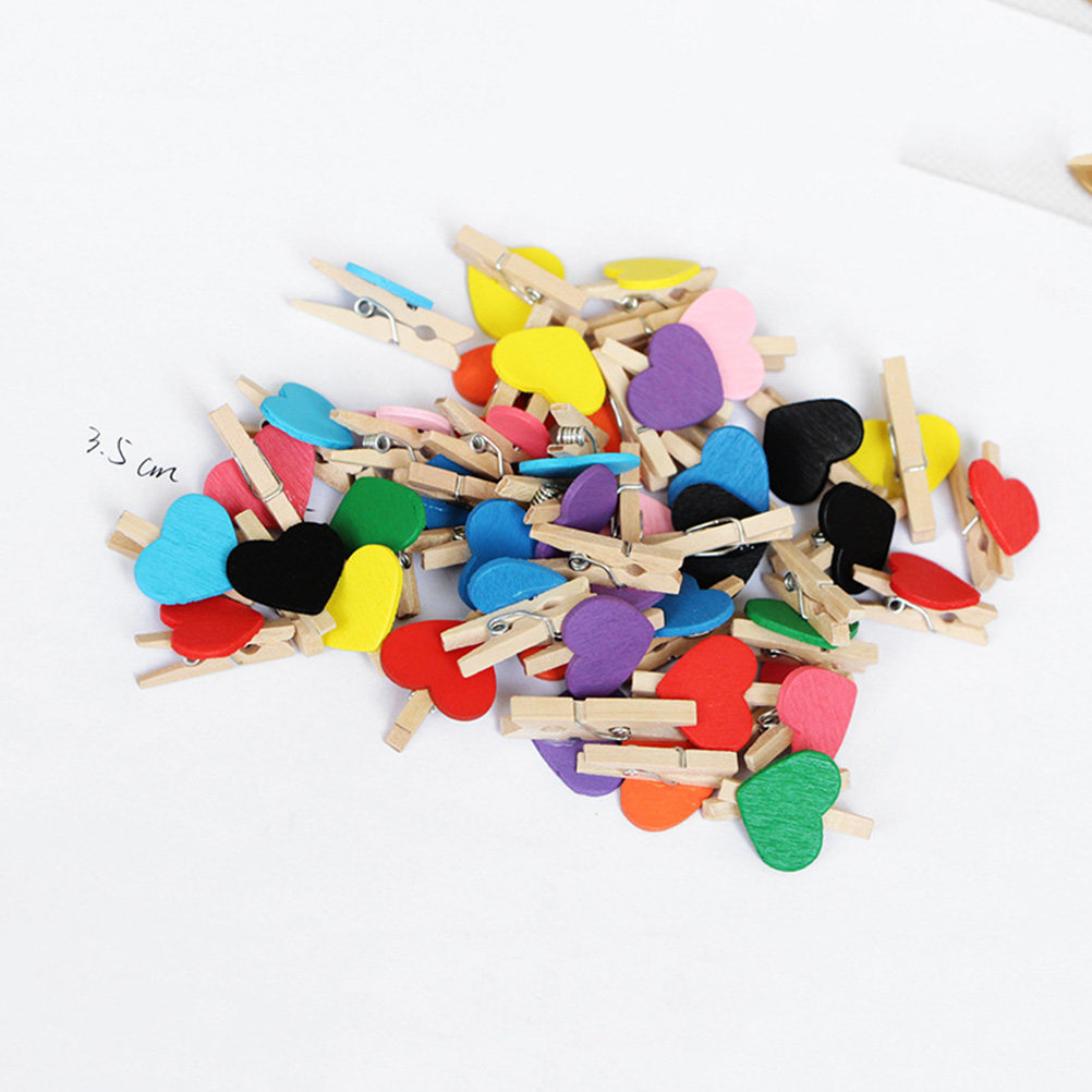 Embellish Craft - 50個入りミニ木製洗濯バサミ、天然木製フォトクリップ、DIYクラフトプロジェクト、ホームオフィス装飾、クリスマスツリー飾り用