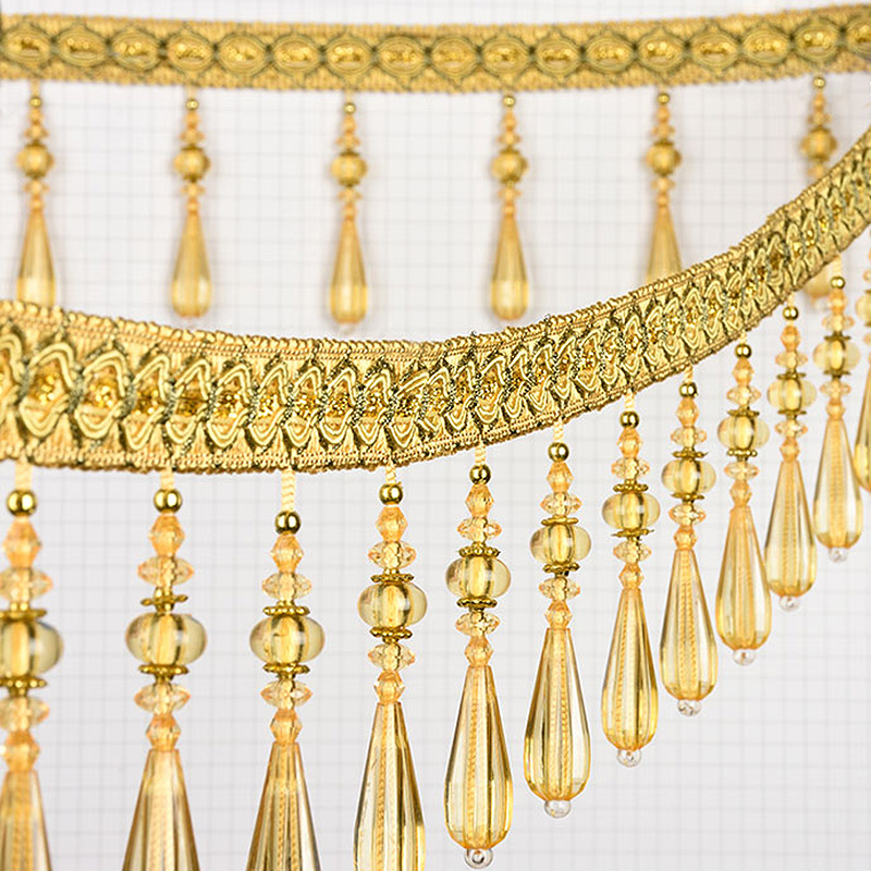 Beaded Trim Fringe - タッセル付きクリスタルハンギングビーズトリム,レース縫製アクセサリー,水滴ペンダント,カーテン装飾用フリンジ,テーブルクロス,100cm