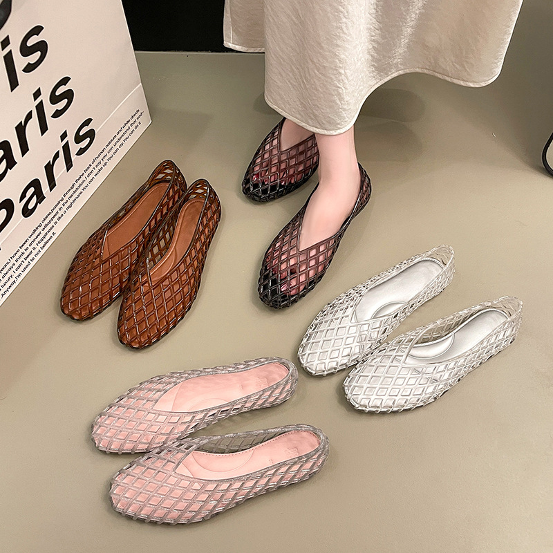omens 夏用フラットゼリーサンダル フィッシュネット 中 - Crystal Mesh Fabric のレビューと価格