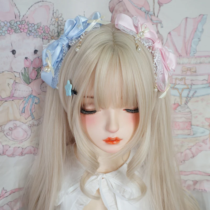 リボンレースレースパールチェーン大きなリボンパールピンクKC - Lace Ribbon Trim のレビューと価格