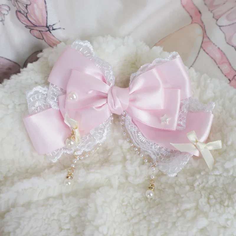 リボンレースレースパールチェーン大きなリボンパールピンクKC - Lace Ribbon Trim のレビューと価格