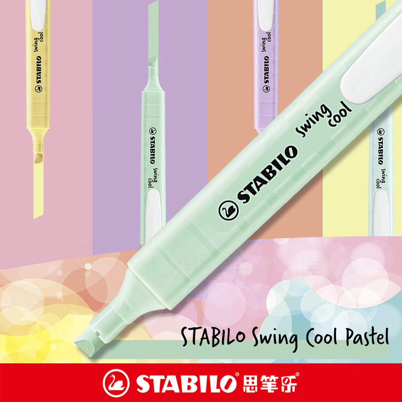 斜めチップマーカー,6個,学生用パステル蛍光ペン,学用品,文 - Stabilo Marker Swing Cool のレビューと価格