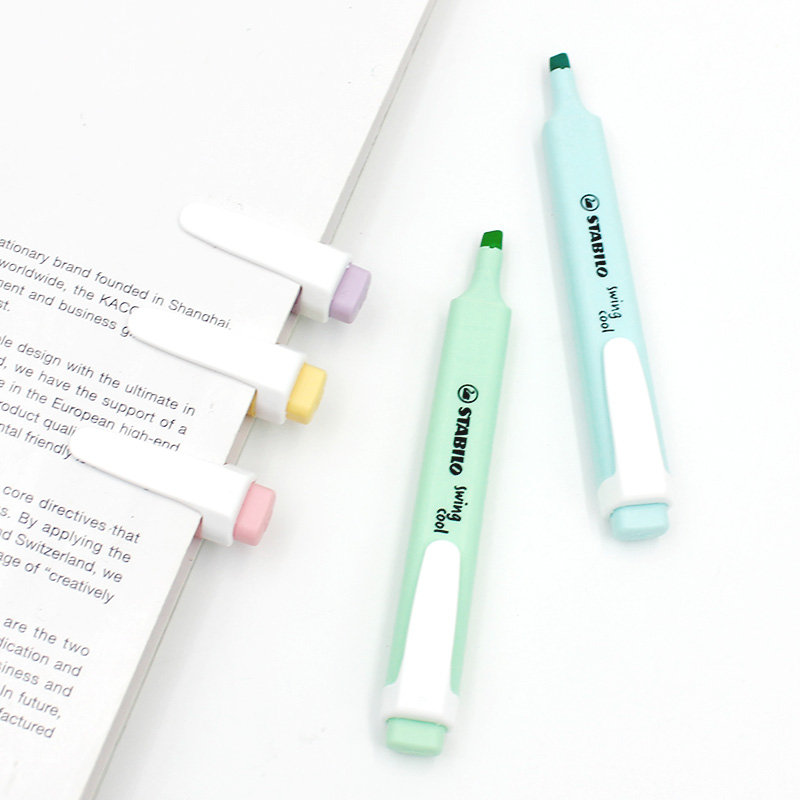 斜めチップマーカー,6個,学生用パステル蛍光ペン,学用品,文 - Stabilo Marker Swing Cool のレビューと価格