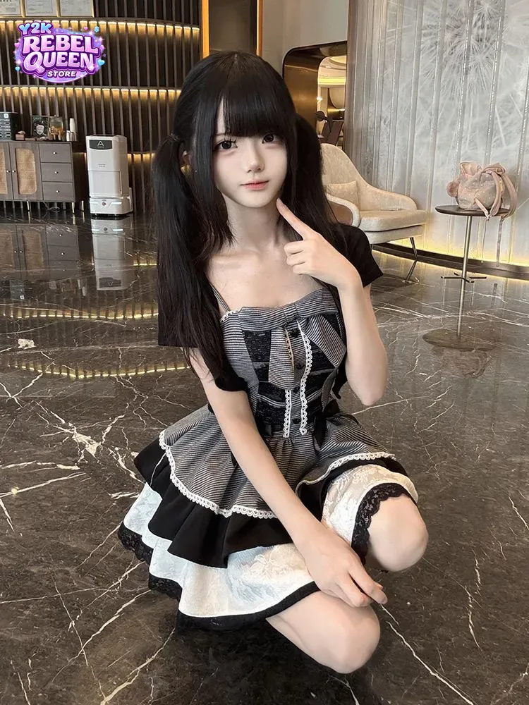 コケットスイート Y2K キャミソールドレスセット女性ストラ - Elastic Lace Trim のレビューと価格