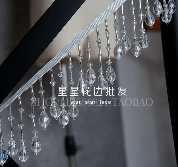 6cmクリスタルペンダント,フリンジ付きビーズレーストリム, - Beaded Trim Fringe のレビューと価格