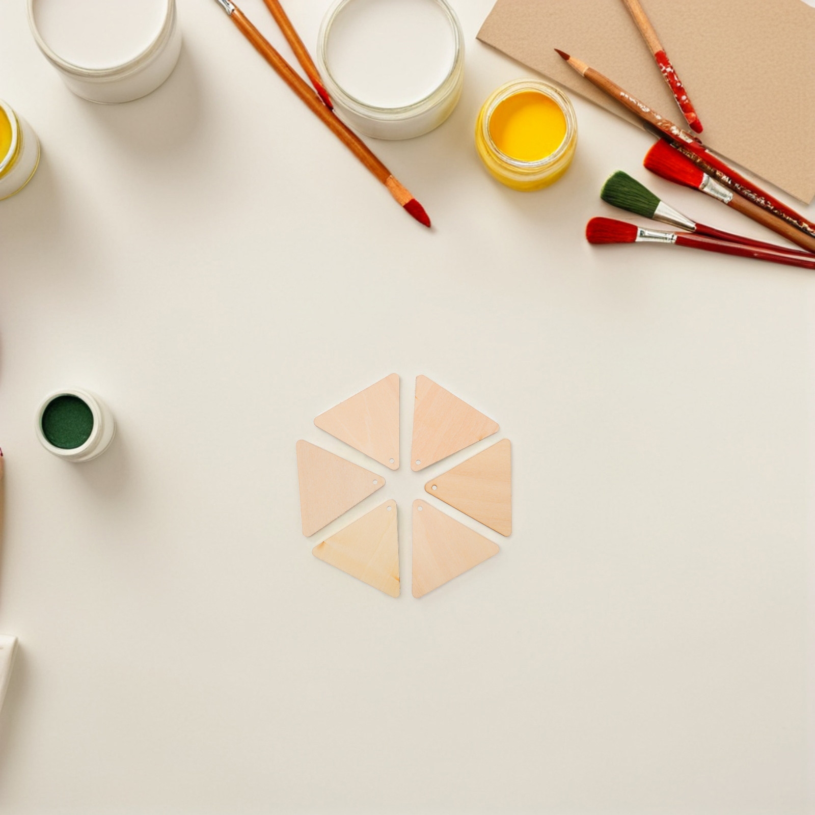 100個 木製三角形装飾品 60mm 未仕上げ木製カットアウ - Embellish Craft のレビューと価格